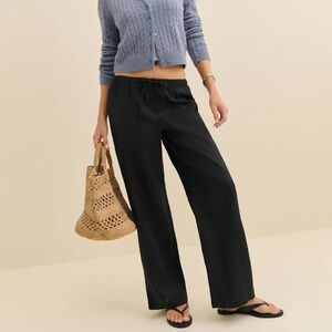 Reformation Olina Linen Pants in Black
